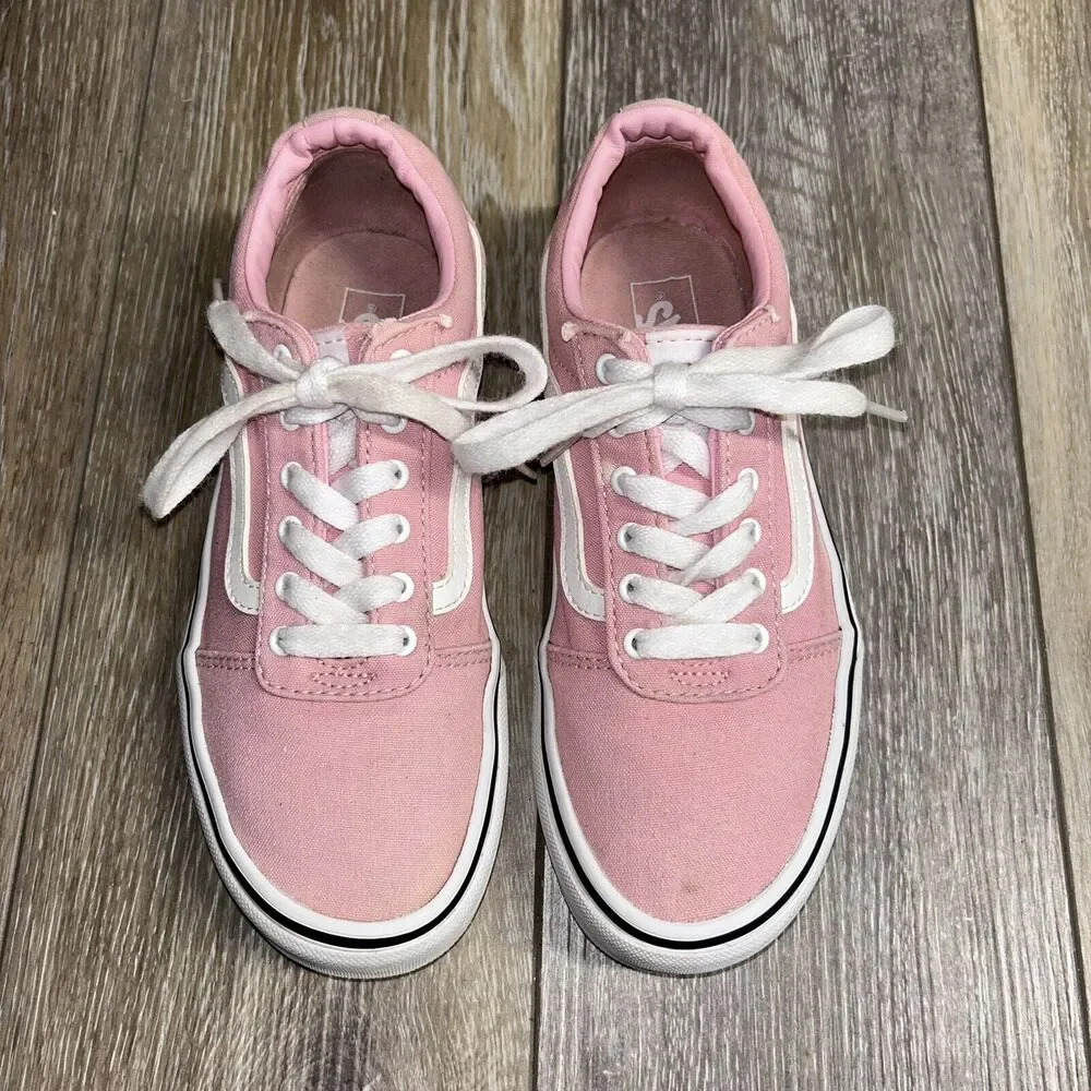 Vans Off The Wall Pink Canvas Sneaker Skate Shoes Youth Missy US Size 4 - 507698